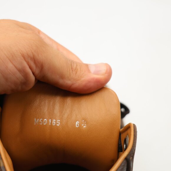 Louis Vuitton Men's Size 6.5 Brown Nubuck Leather and Monogram Leather Line Up - Picture 3 of 12